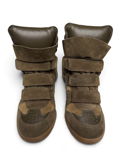 Isabel Marant Bekett Wedge Sneaker Khaki