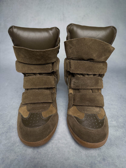 Isabel Marant Bekett Wedge Sneaker Khaki (37)