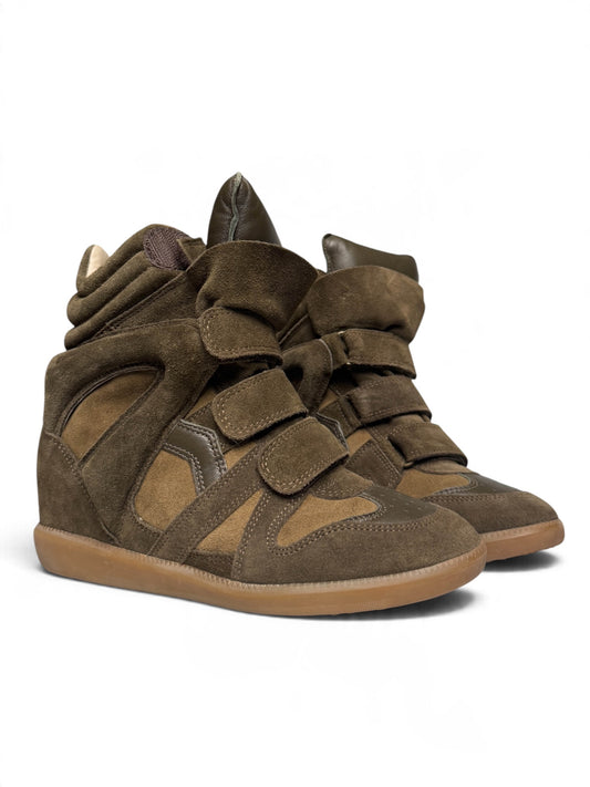 Isabel Marant Bekett Wedge Sneaker Khaki