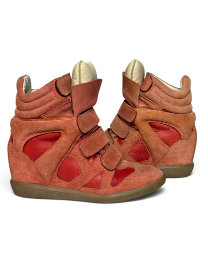 Isabel Marant Bekett Wedge Sneaker Coral