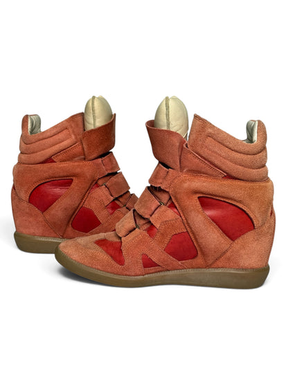 Isabel Marant Bekett Wedge Sneaker Coral