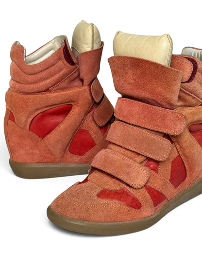 Isabel Marant Bekett Wedge Sneaker Coral