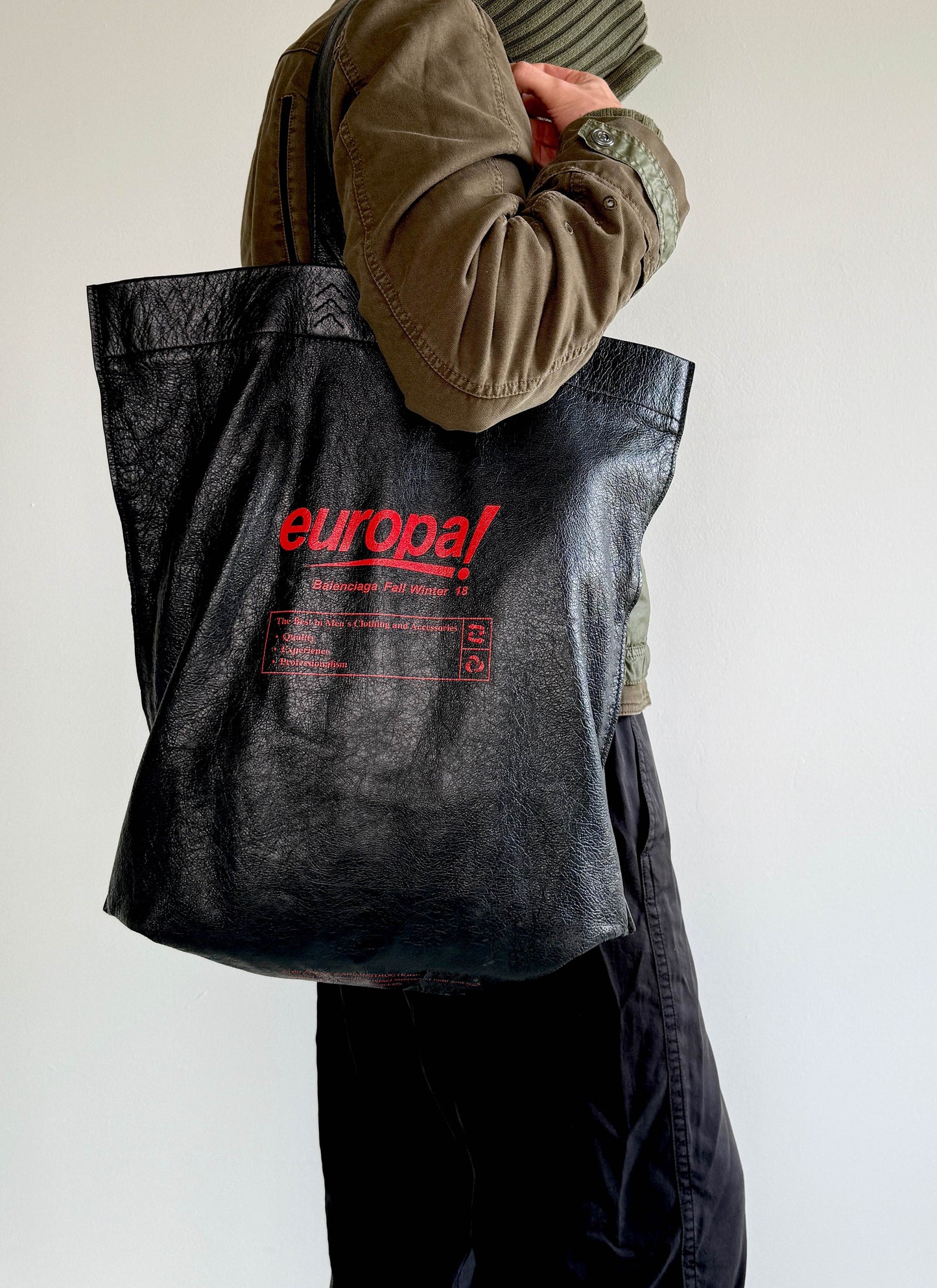 Balenciaga FW2018 "Europa!" Large Leather Shopper