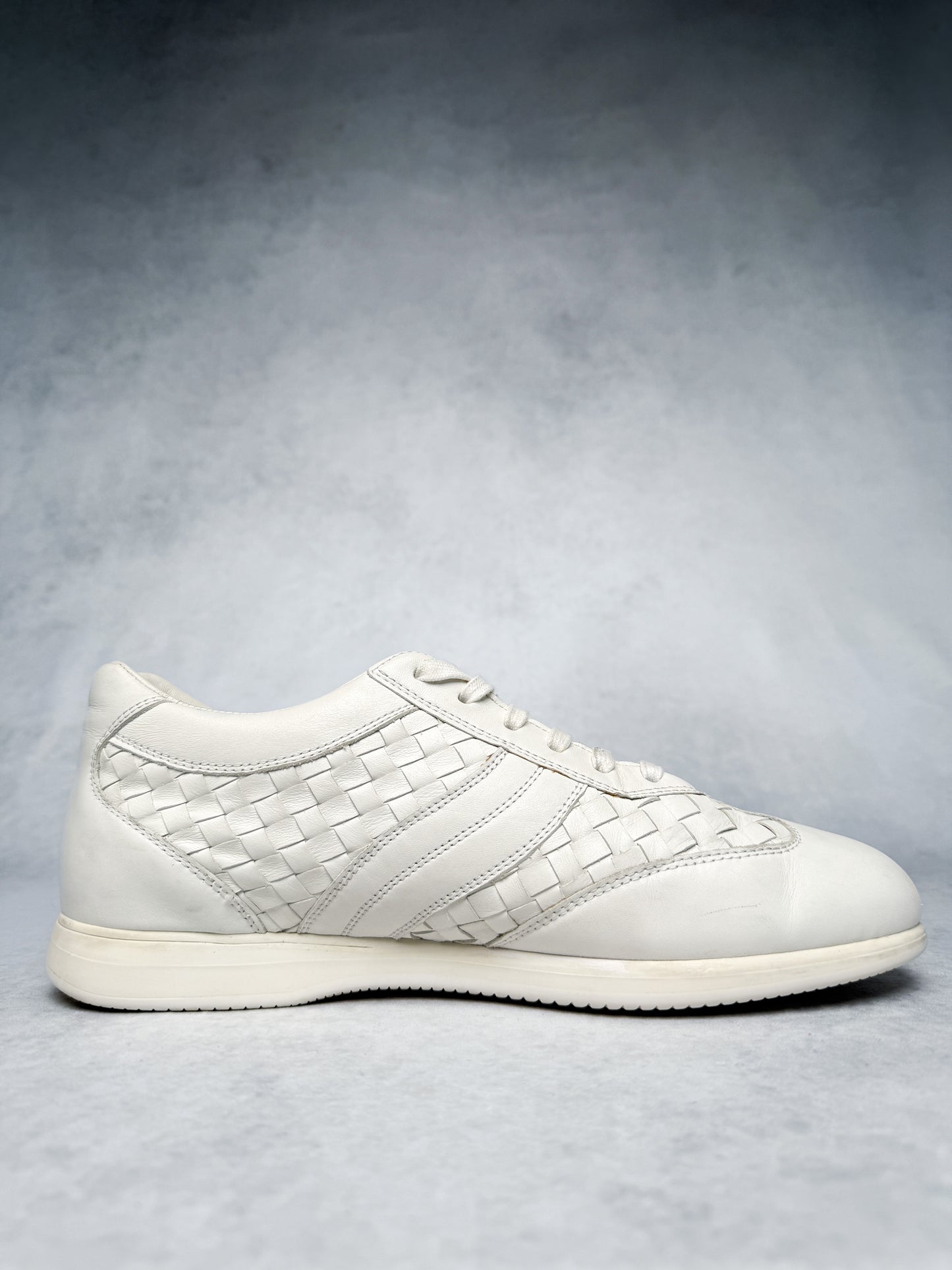 Bottega Veneta Intrecciato Leather Sneaker White (43)