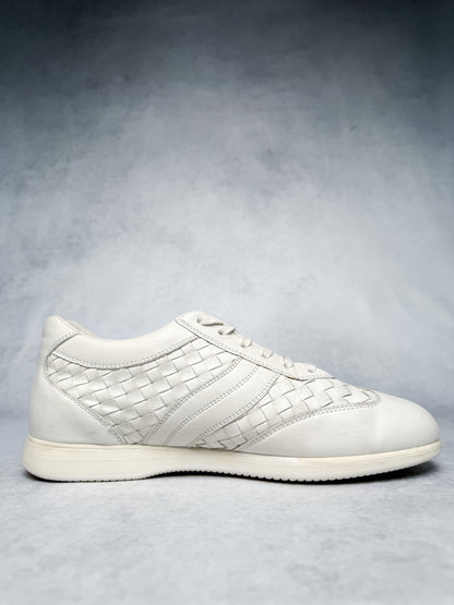 Bottega Veneta Intrecciato Leather Sneaker White (43)