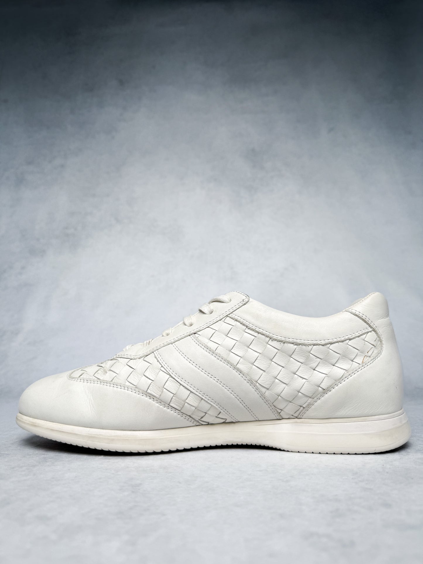 Bottega Veneta Intrecciato Leather Sneaker White (43)