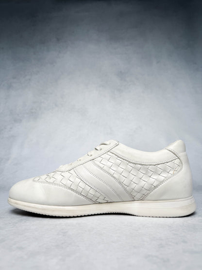 Bottega Veneta Intrecciato Leather Sneaker White (43)