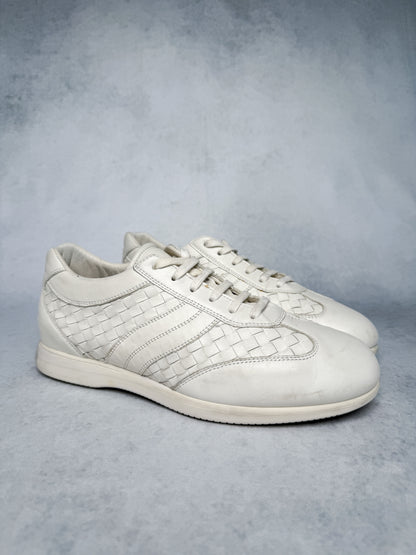 Bottega Veneta Intrecciato Leather Sneaker White (43)