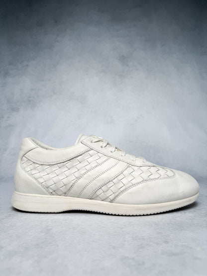 Bottega Veneta Intrecciato Leather Sneaker White (43)