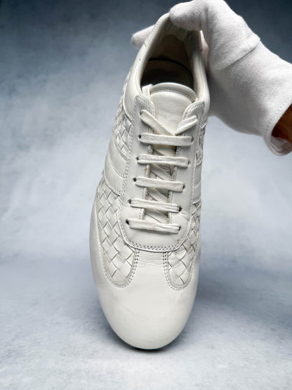 Bottega Veneta Intrecciato Leather Sneaker White (43)