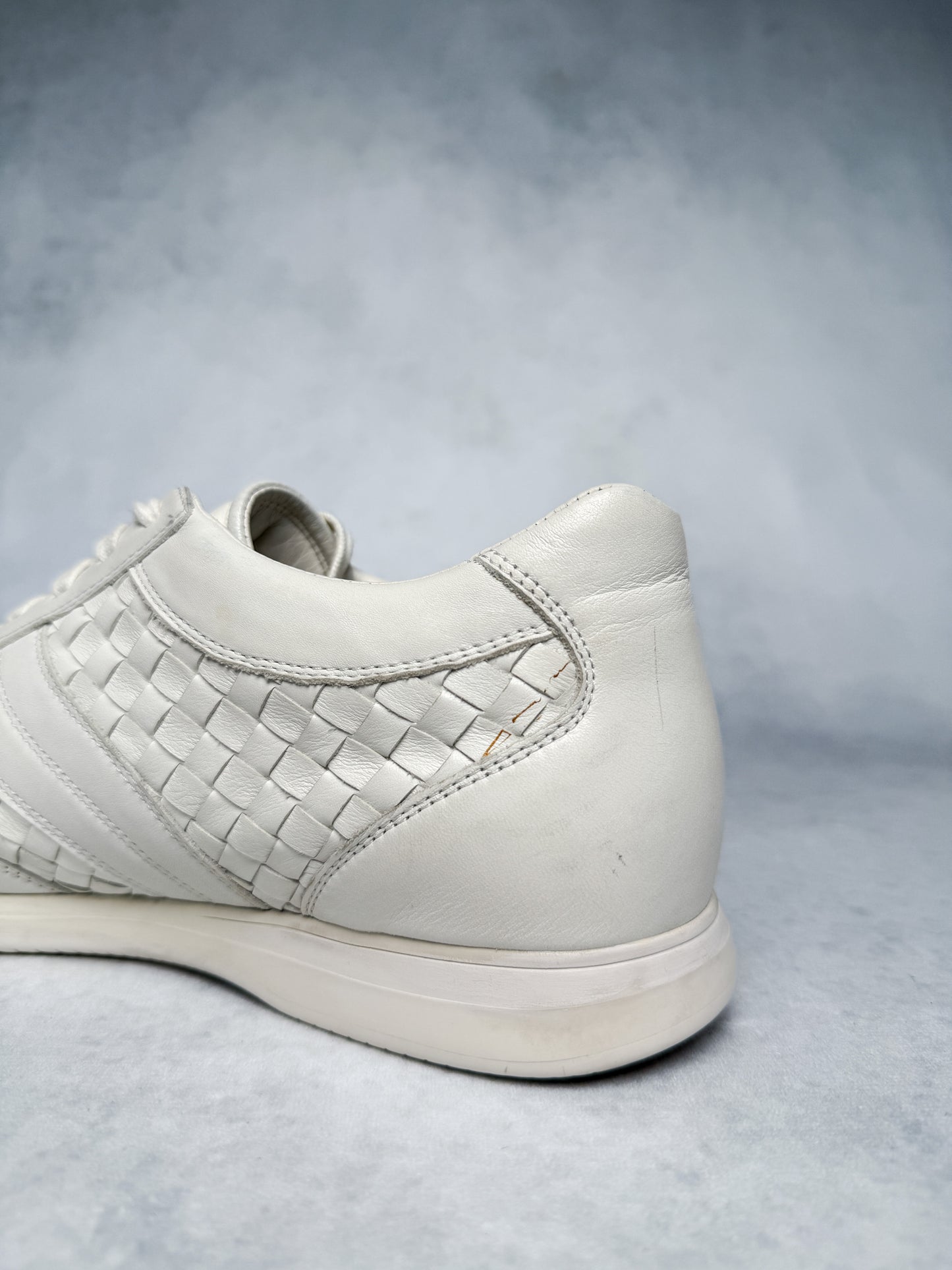 Bottega Veneta Intrecciato Leather Sneaker White (43)