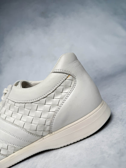 Bottega Veneta Intrecciato Leather Sneaker White (43)