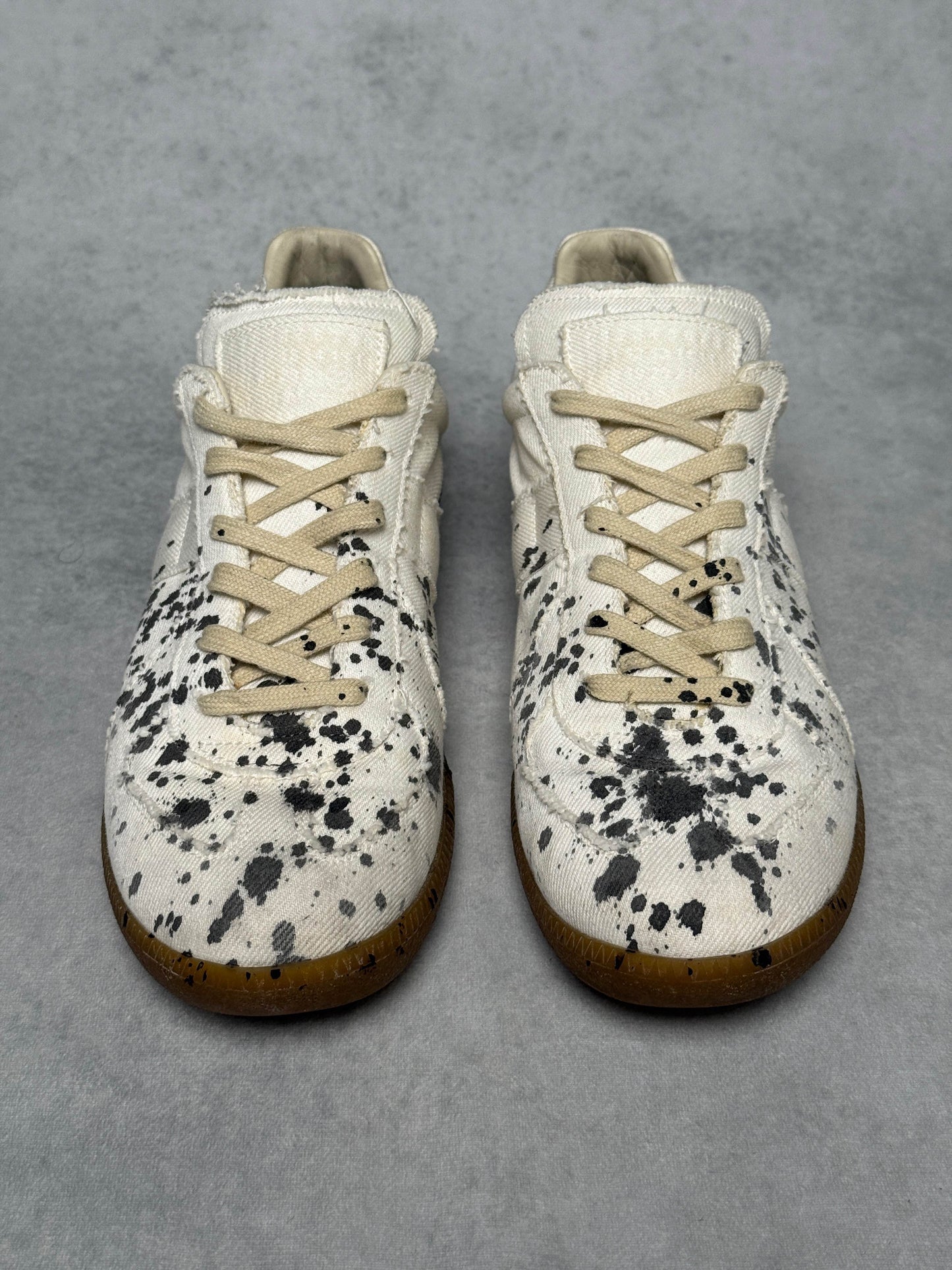 Maison Margiela Replica Low Paint Splatter White Denim