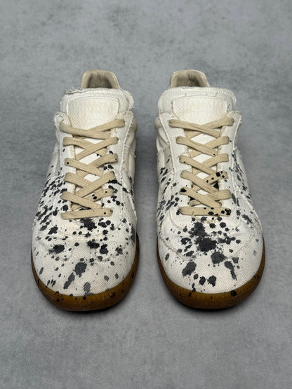 Maison Margiela Replica Low Paint Splatter White Denim
