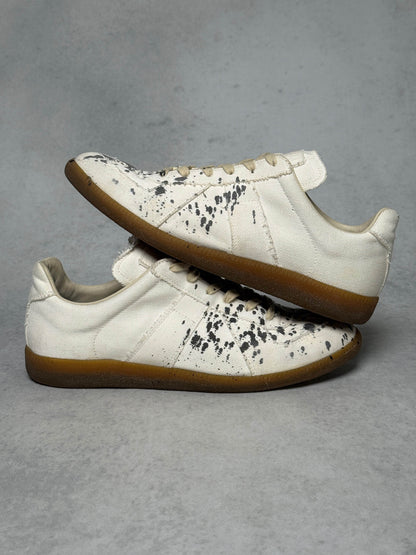 Maison Margiela Replica Low Paint Splatter White Denim