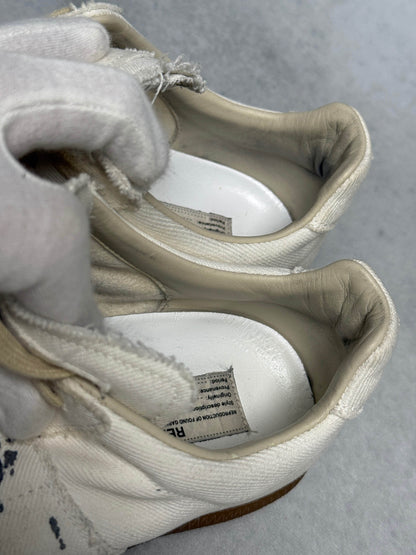 Maison Margiela Replica Low Paint Splatter White Denim
