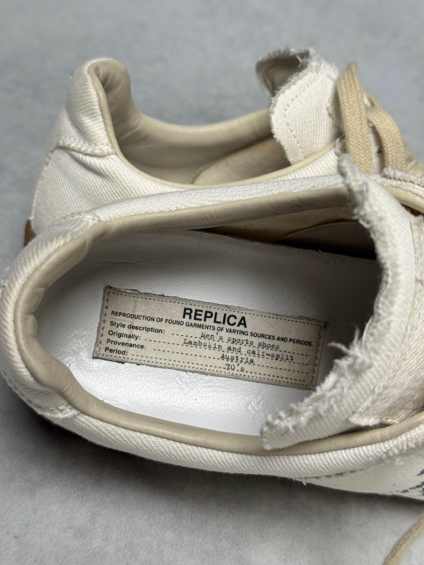 Maison Margiela Replica Low Paint Splatter White Denim