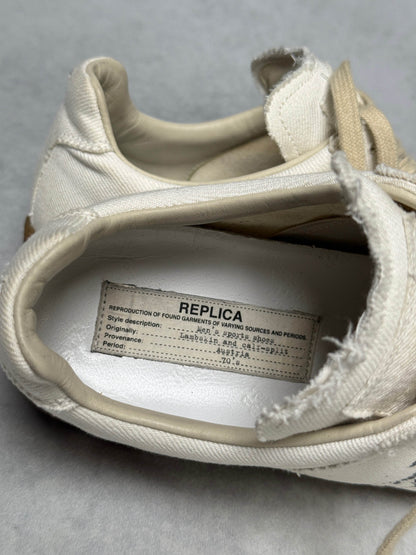 Maison Margiela Replica Low Paint Splatter White Denim