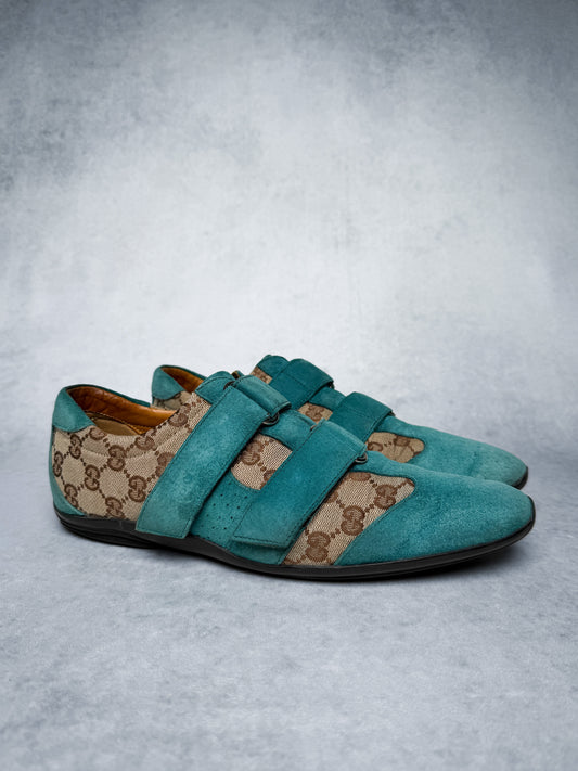 Gucci Vintage Monogram Sneaker Suede/Canvas Turquoise (41)