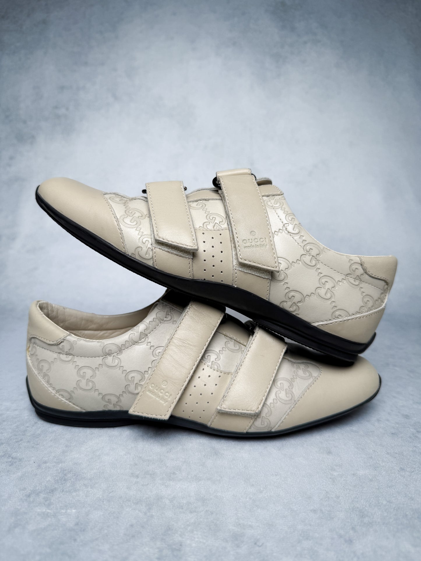 Gucci Vintage Embossed Monogram Sneaker Leather Beige (37.5)