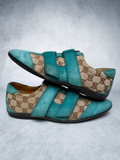 Gucci Vintage Monogram Sneaker Suede/Canvas Turquoise (41)
