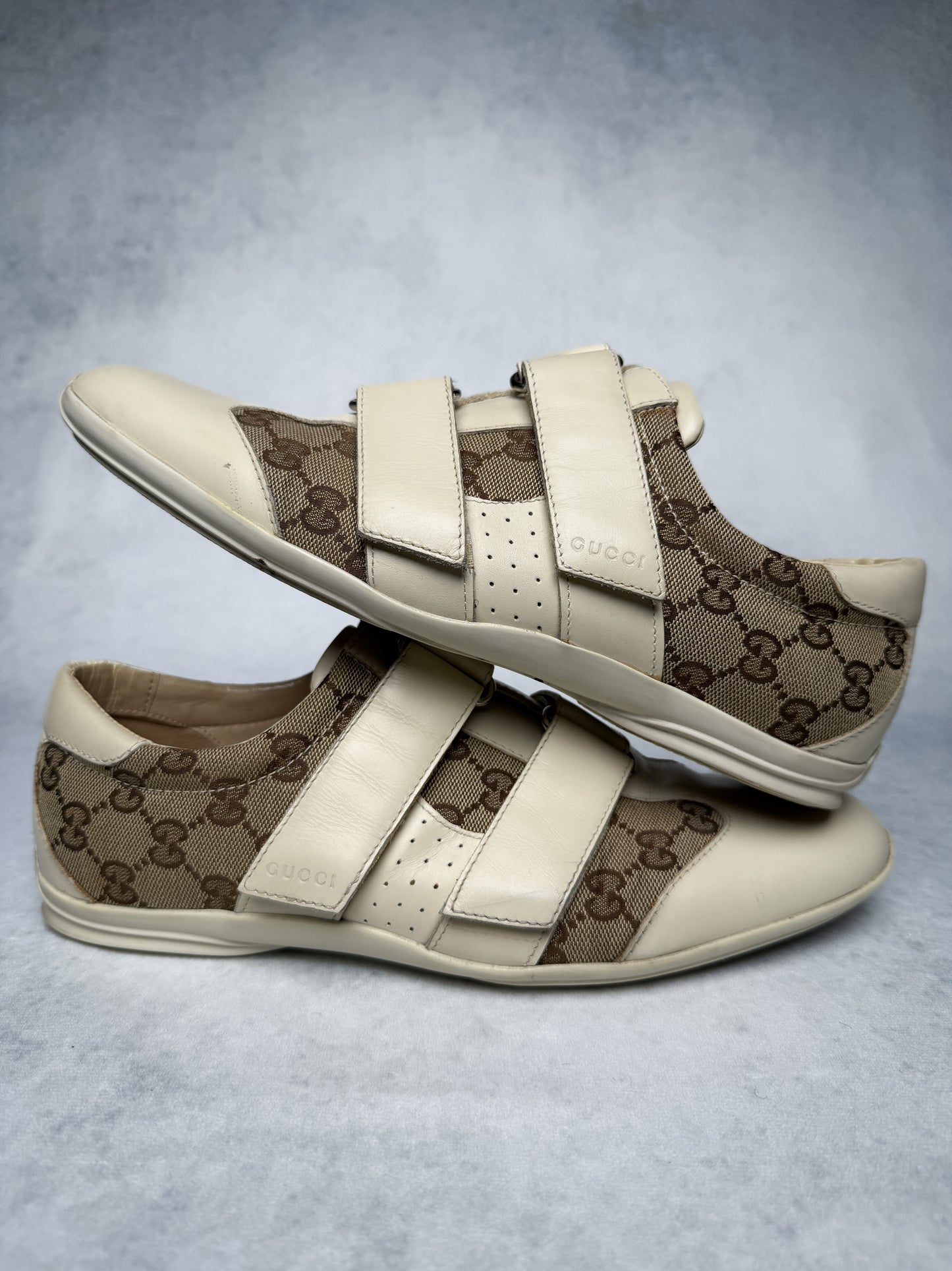 Gucci Vintage Monogram Sneaker Leather/Canvas Beige and Brown (41)