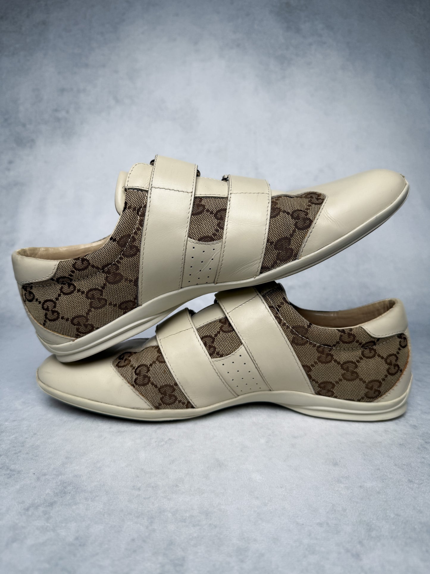 Gucci Vintage Monogram Sneaker Leather/Canvas Beige and Brown (41)