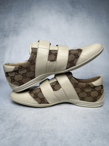Gucci Vintage Monogram Sneaker Leather/Canvas Beige and Brown (41)