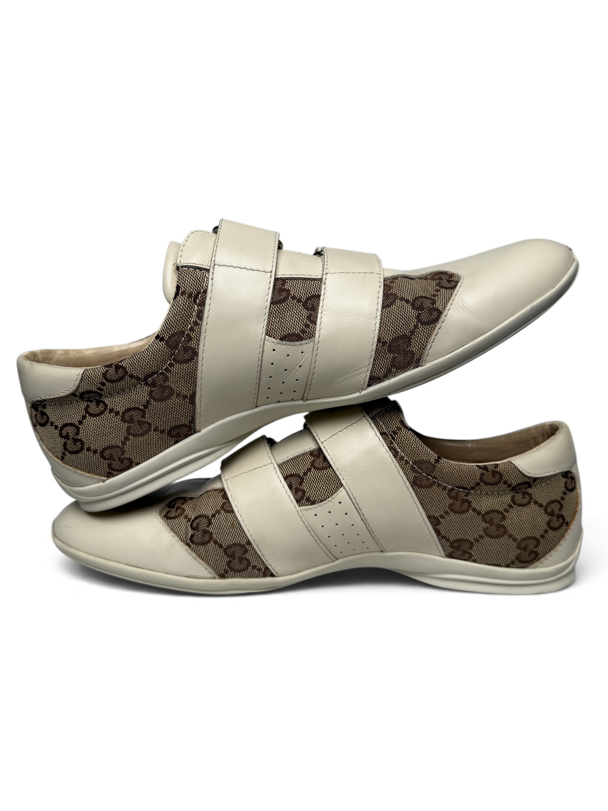 Gucci Vintage Monogram Sneaker Leather/Canvas Beige and Brown (42)