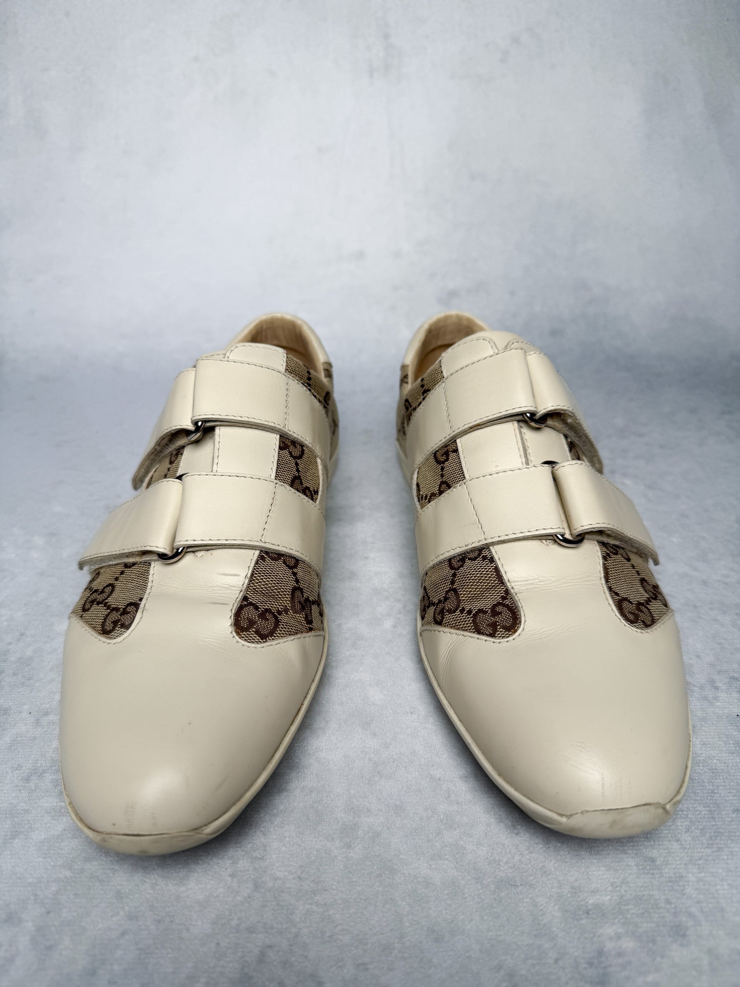 Gucci Vintage Monogram Sneaker Leather/Canvas Beige and Brown (41)