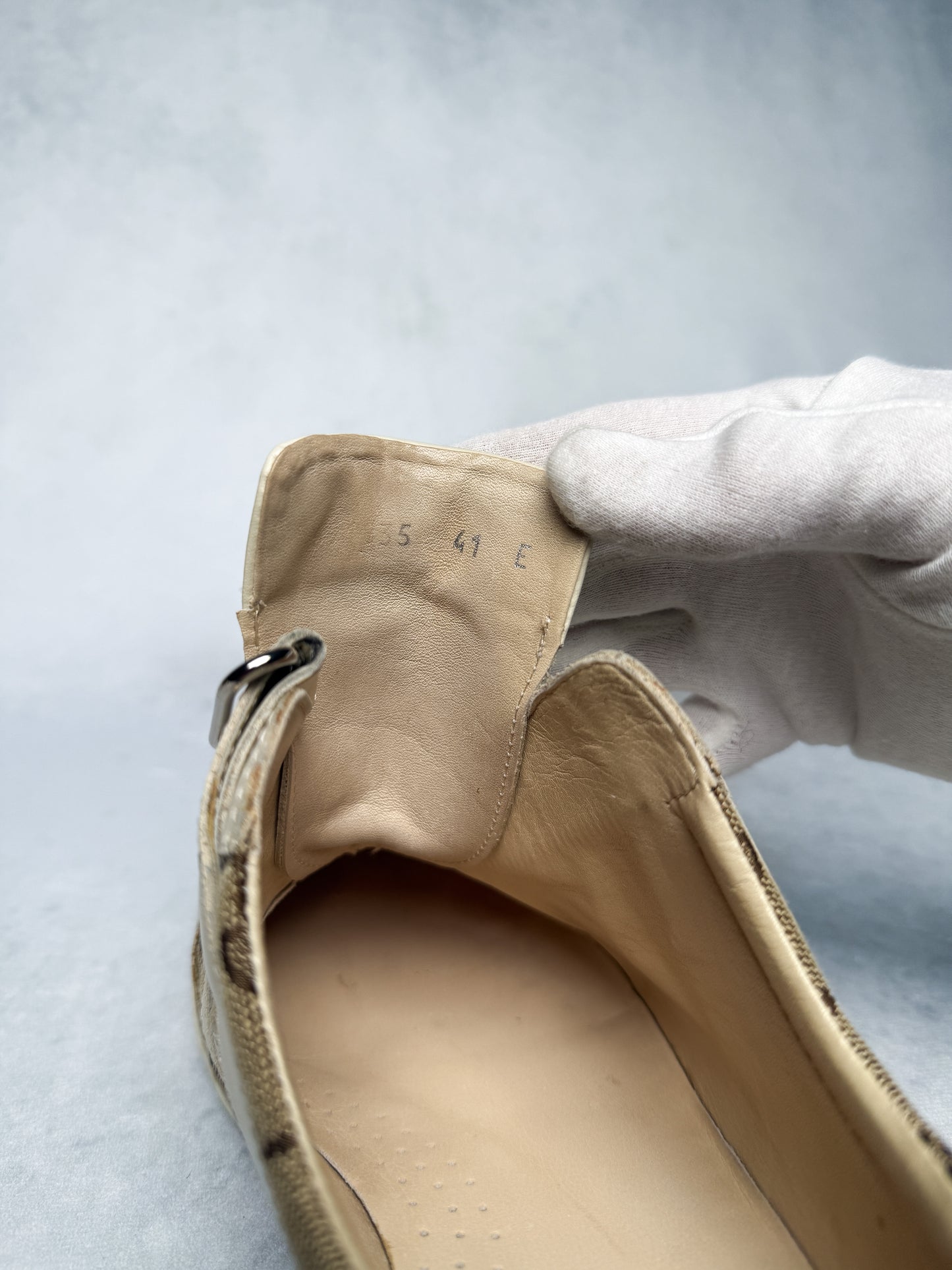 Gucci Vintage Monogram Sneaker Leather/Canvas Beige and Brown (41)