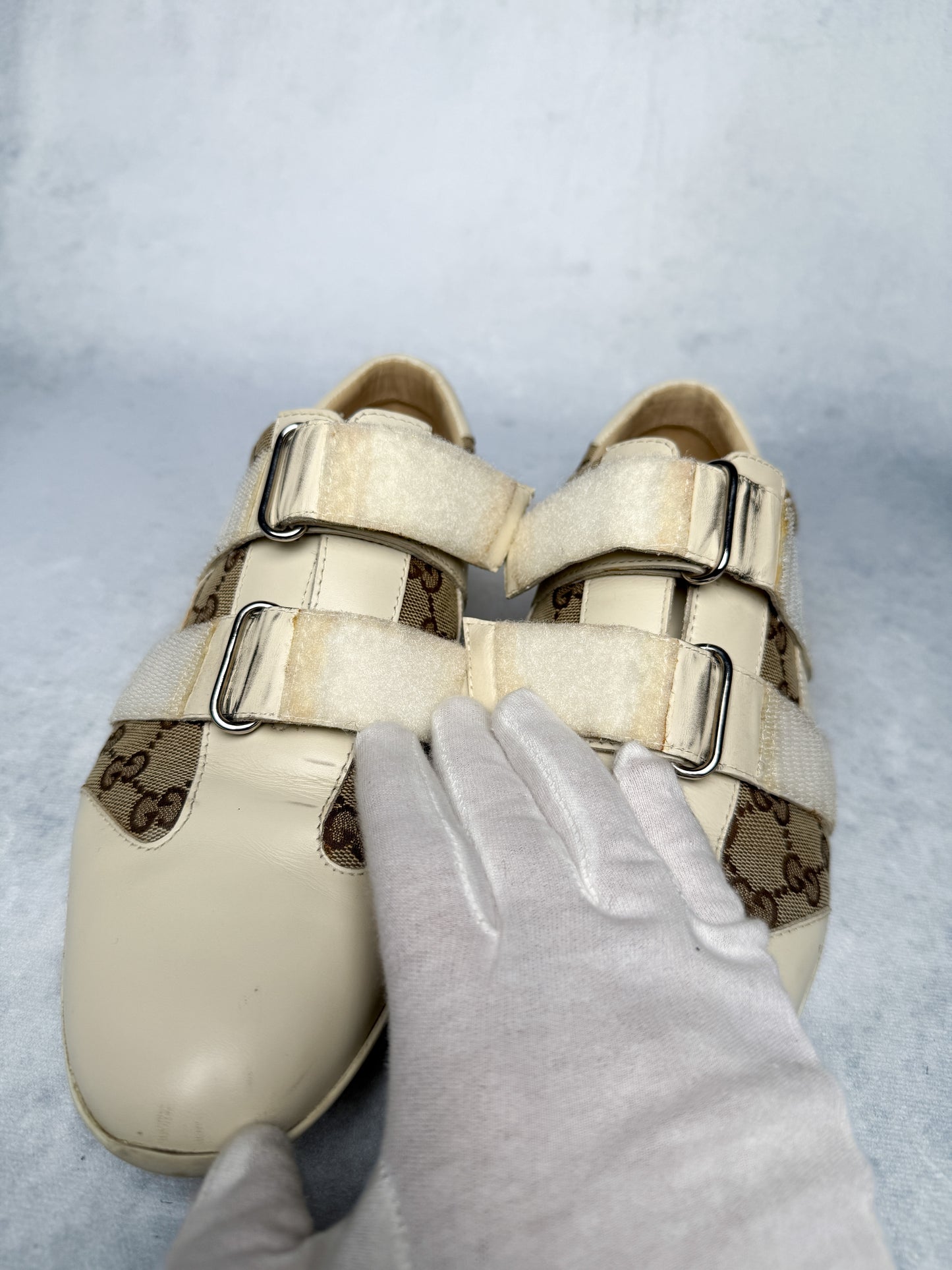 Gucci Vintage Monogram Sneaker Leather/Canvas Beige and Brown (41)