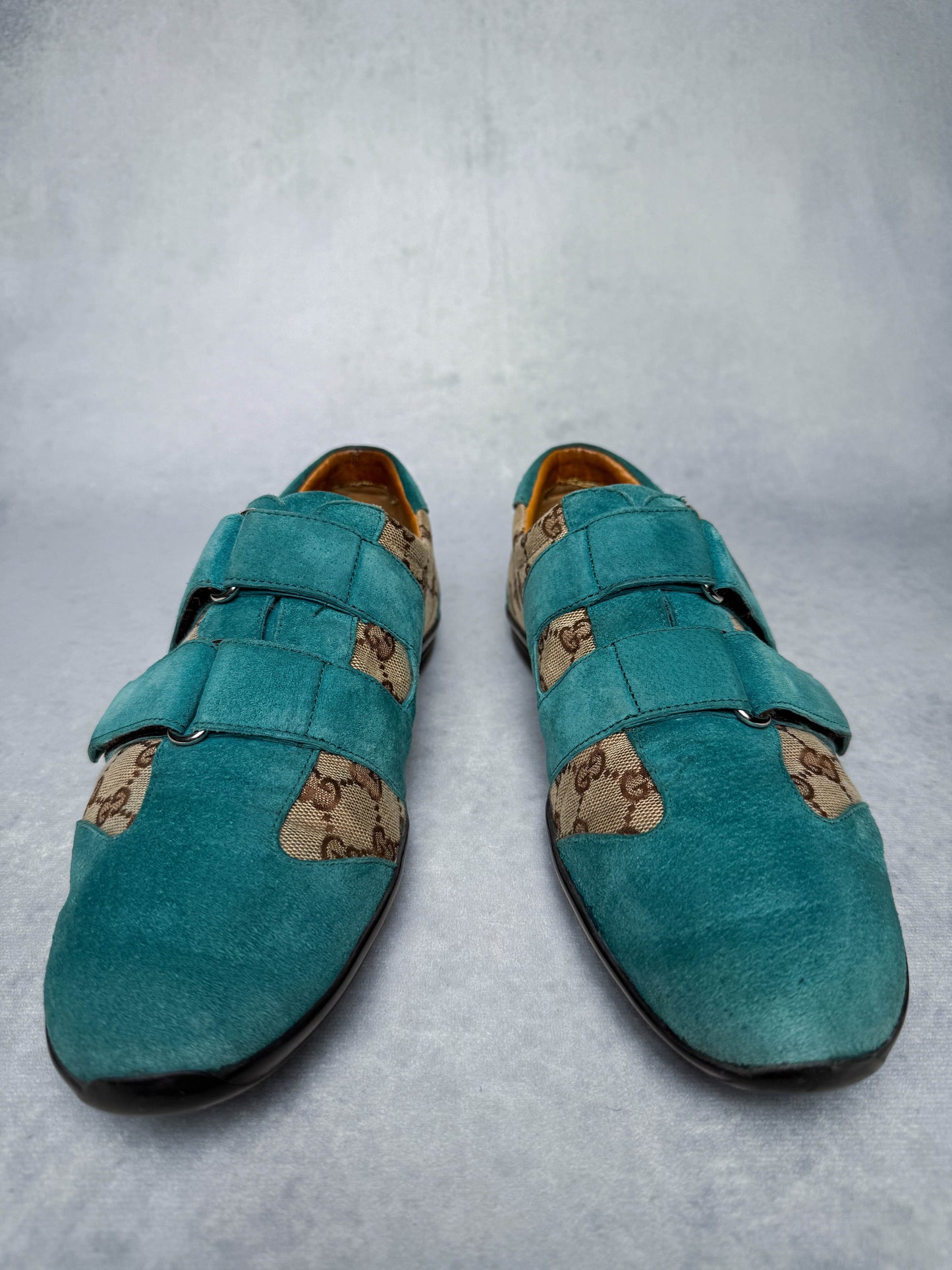 Gucci Vintage Monogram Sneaker Suede/Canvas Turquoise (41)