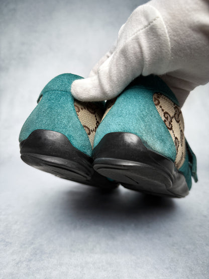 Gucci Vintage Monogram Sneaker Suede/Canvas Turquoise (41)