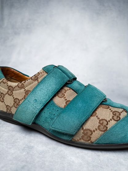 Gucci Vintage Monogram Sneaker Suede/Canvas Turquoise (41)