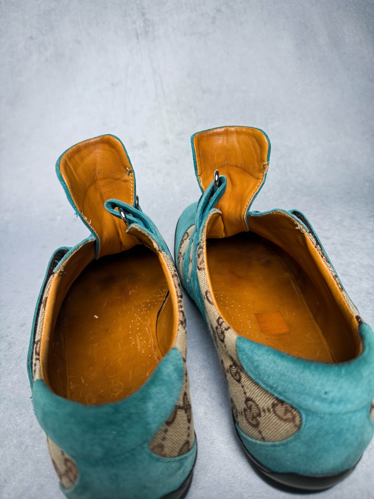 Gucci Vintage Monogram Sneaker Suede/Canvas Turquoise (41)