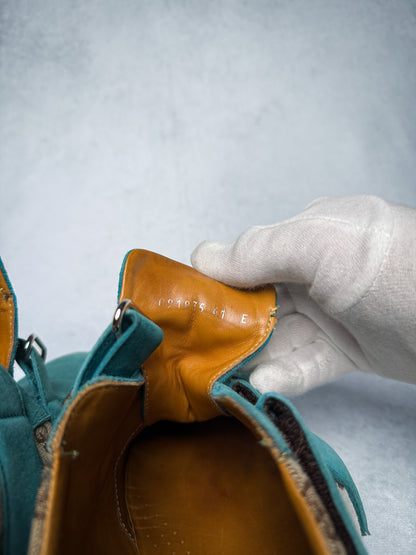 Gucci Vintage Monogram Sneaker Suede/Canvas Turquoise (41)