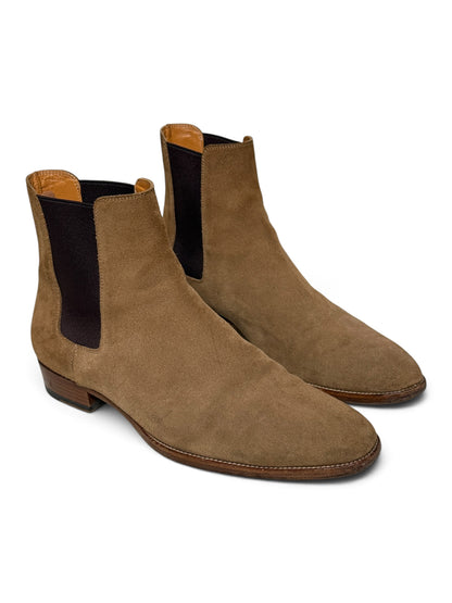 Saint Laurent Wyatt Chelsea Boots Brown Suede (43.5)