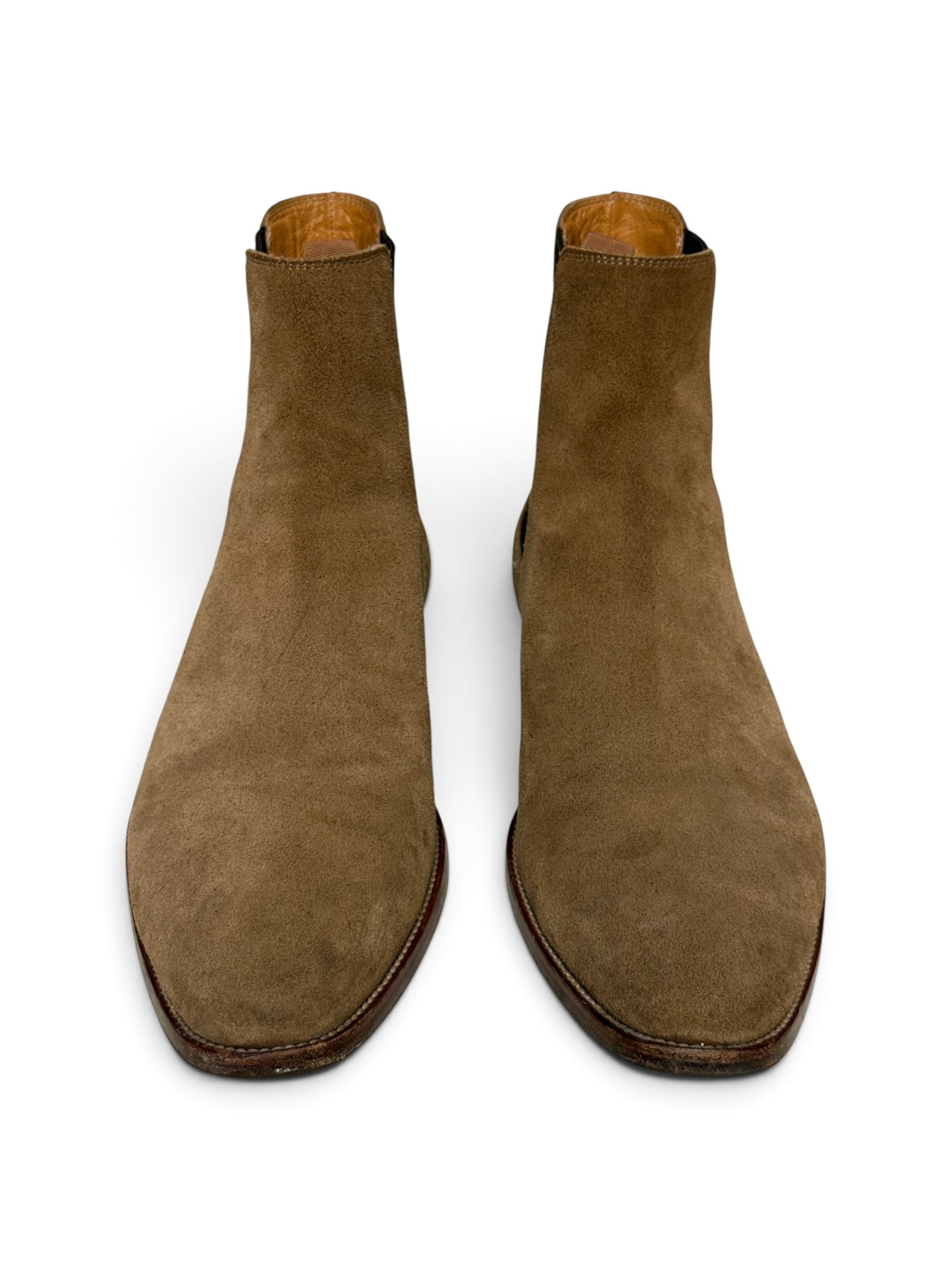 Saint Laurent Wyatt Chelsea Boots Brown Suede (43.5)