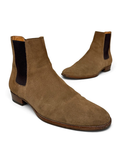 Saint Laurent Wyatt Chelsea Boots Brown Suede (43.5)