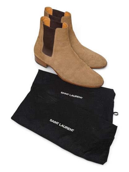 Saint Laurent Wyatt Chelsea Boots Brown Suede (43.5)