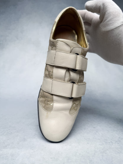 Gucci Vintage Monogram Sneaker Leather/Suede Beige and Gold (38)