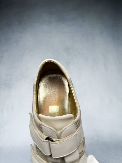 Gucci Vintage Monogram Sneaker Leather/Suede Beige and Gold (38)