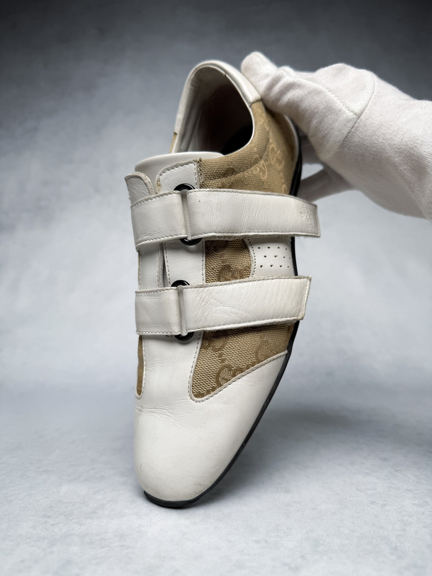 Gucci Vintage Monogram Sneaker Leather/Canvas White (37.5)