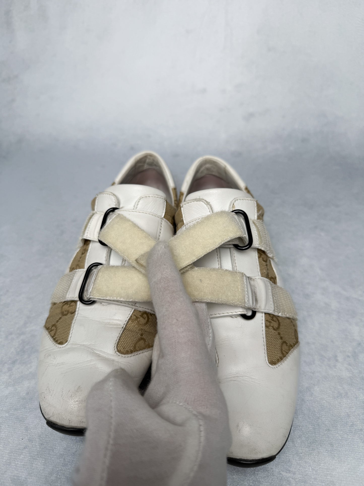 Gucci Vintage Monogram Sneaker Leather/Canvas White (37.5)
