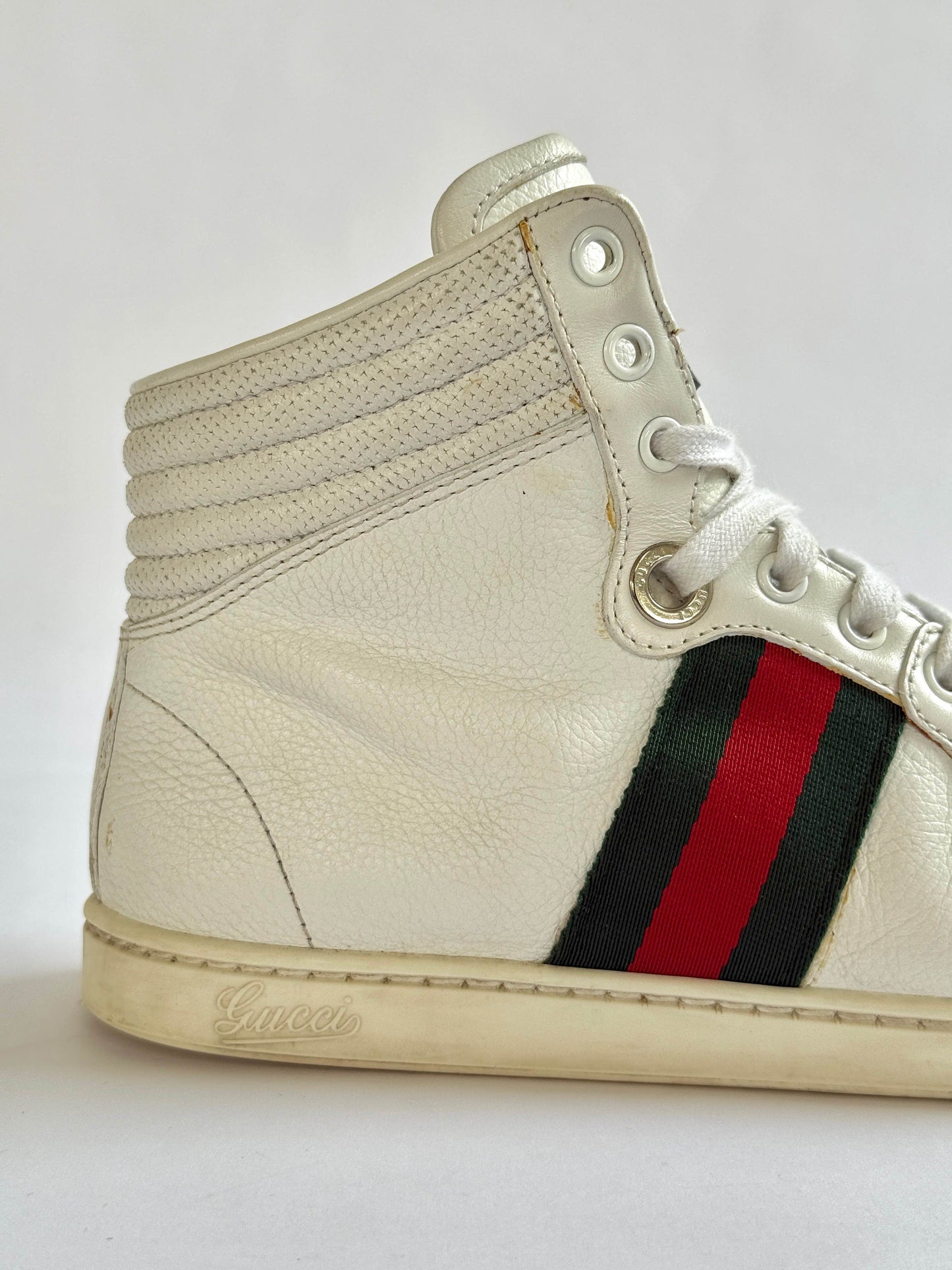 Gucci Retro High-Top Sneakers White (38)