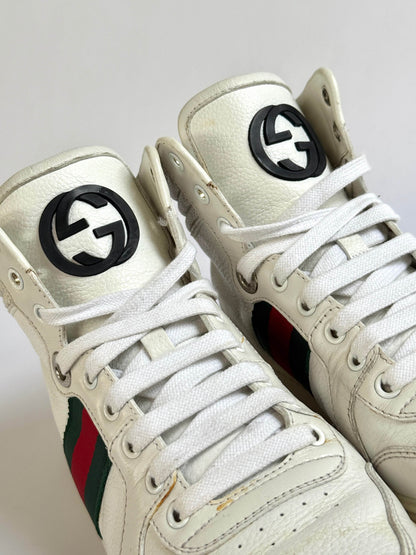 Gucci Retro High-Top Sneakers White (38)