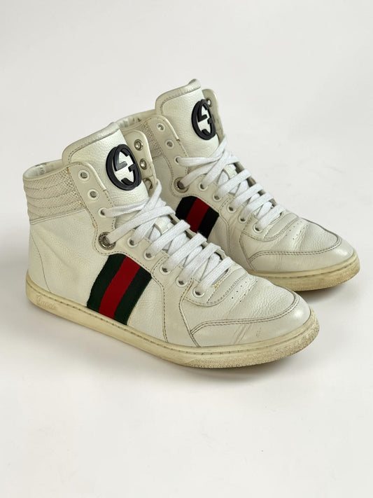 Gucci Retro High-Top Sneakers White (38)