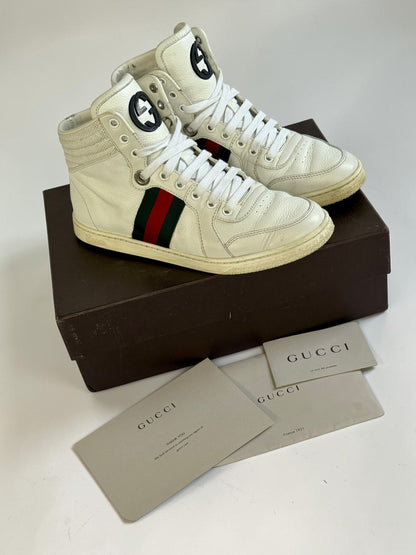 Gucci Retro High-Top Sneakers White (38)