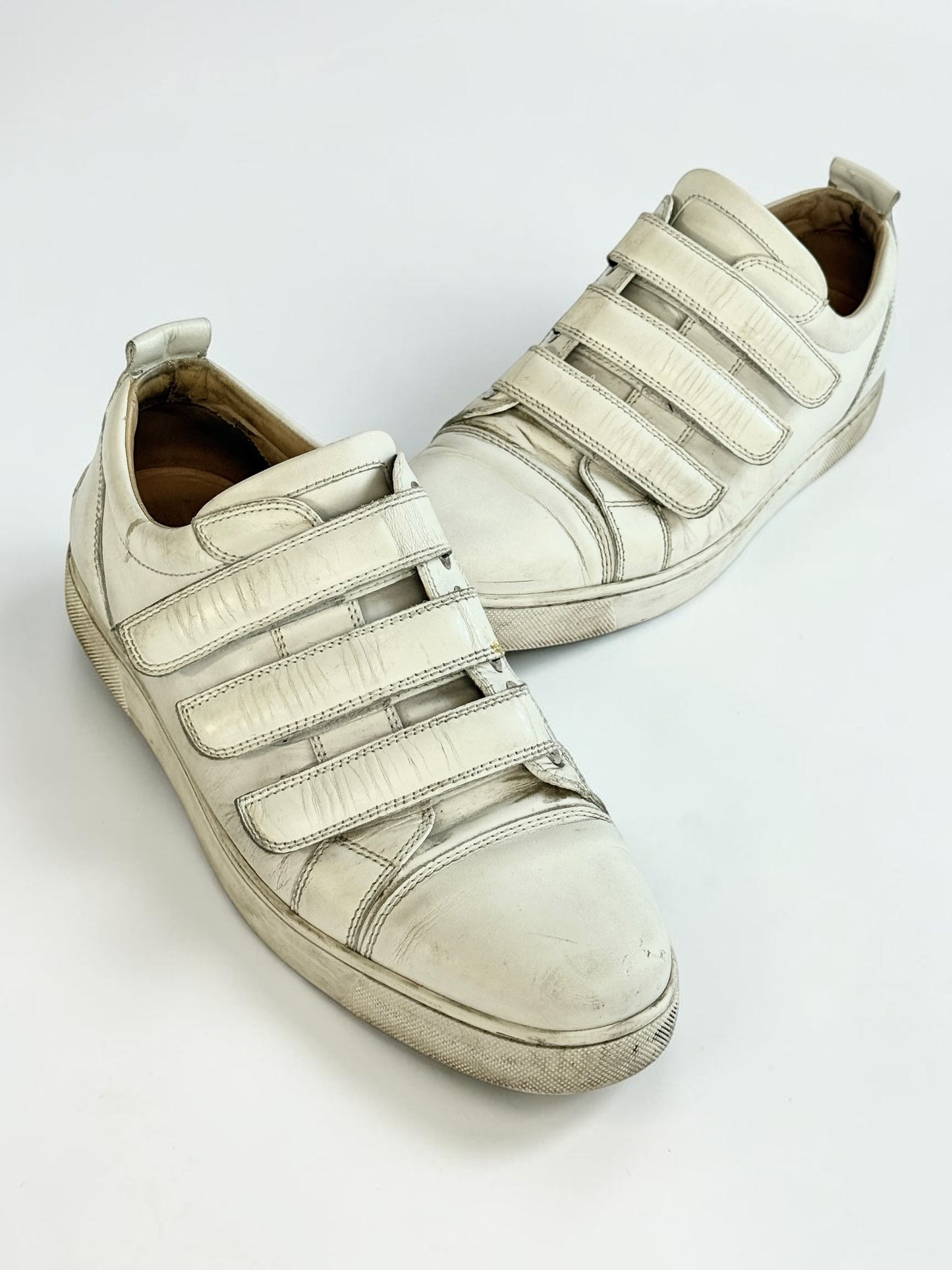 Christian Louboutin Triple Velcro Strap Sneakers White (43)